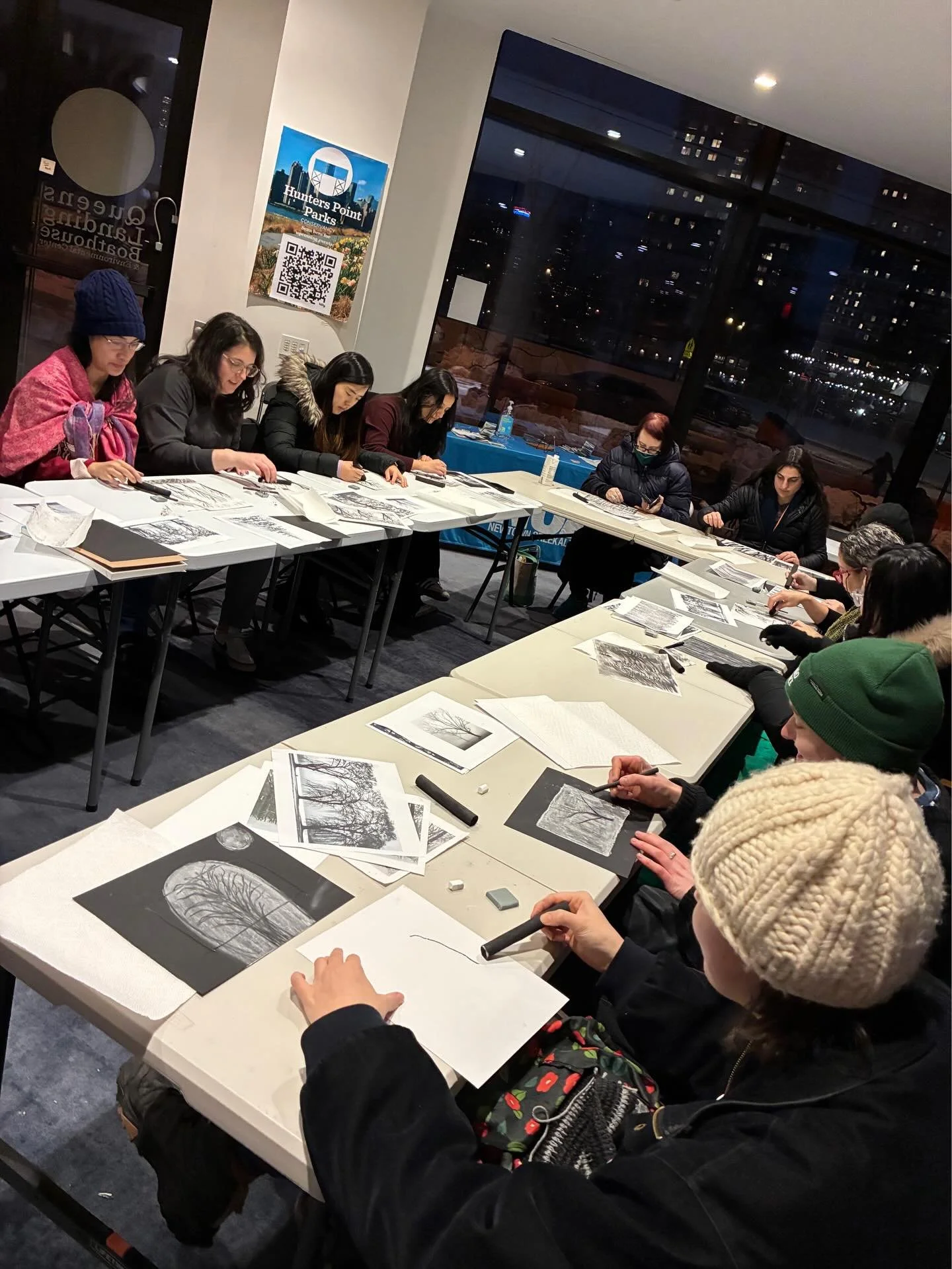 Thank you to everyone who came out to our charcoal winter tree drawing class! Stay tuned for more art classes with local artist Donna Levinstone :)
