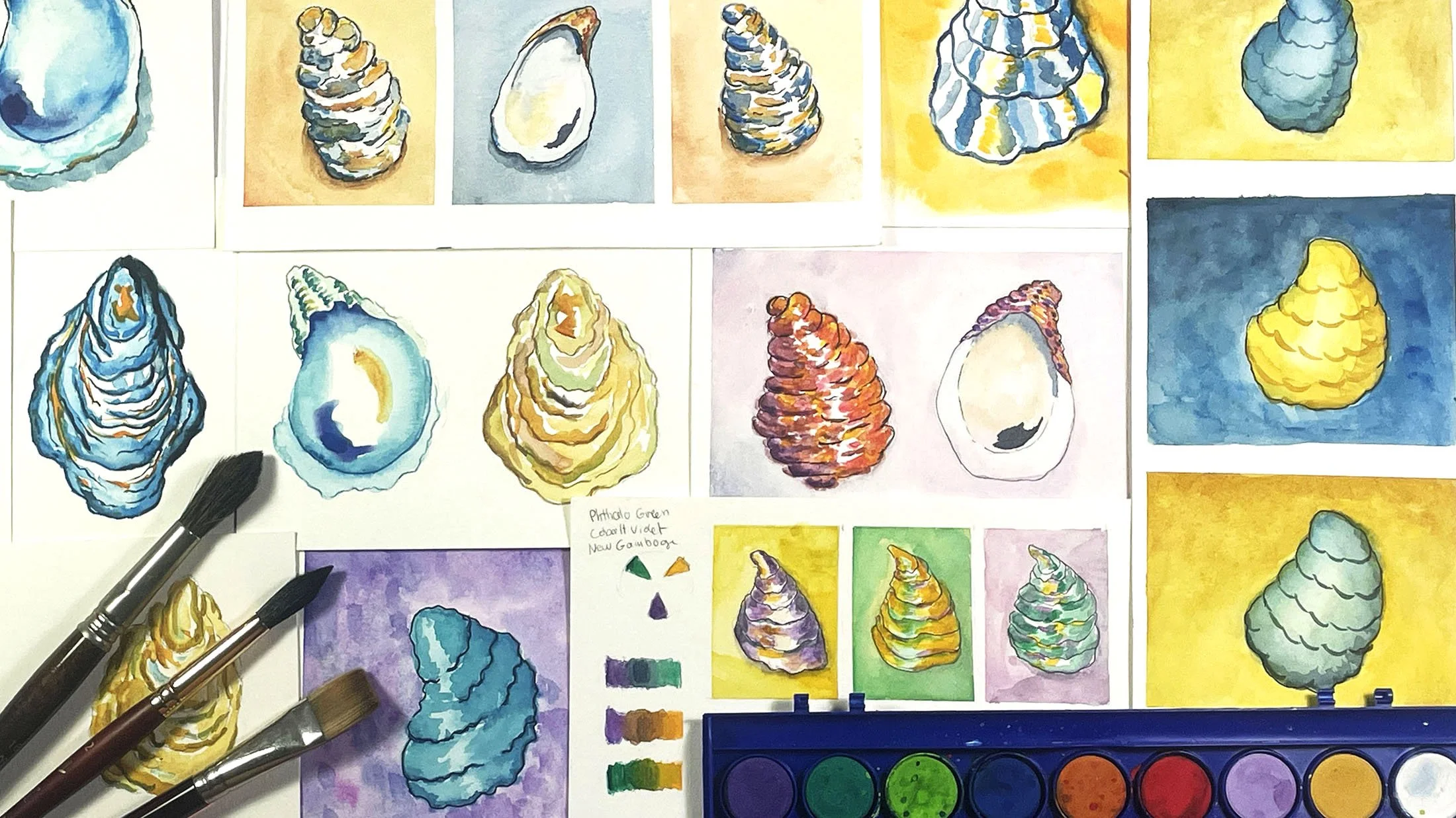 Oyster Watercolor Class
