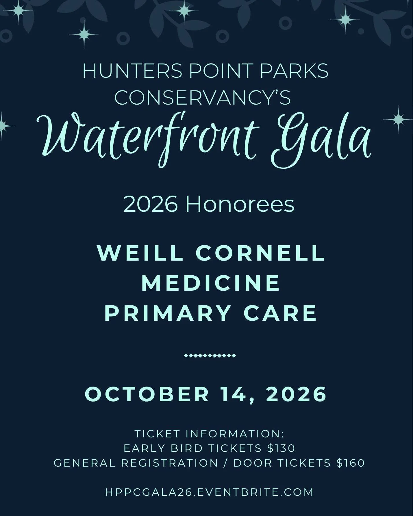 Our champion honoree for this year's gala is Weill Cornell Primary Care!

They have been a generous supporters of HPPC's programs since 2019, helping us bring hundreds of free community programs to our waterfront parks. We are so grateful for their o