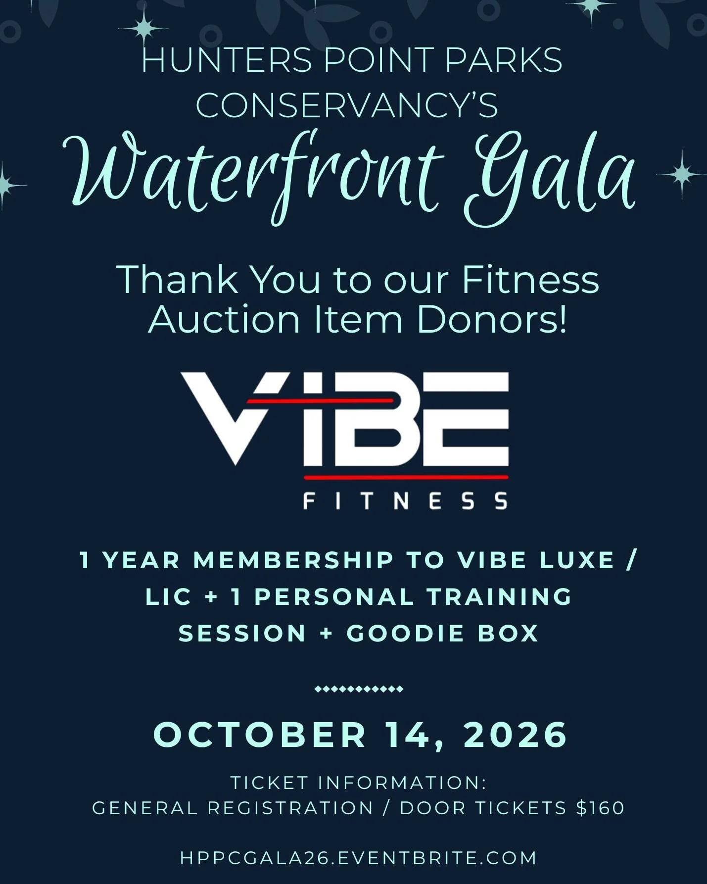 With the auction less than a week away, we're highlighting some of the most exciting offerings! @vibefitness.ny has generously donated a year membership, 1 personal training session, and a goodie box. You can preview the auction items at our link in 
