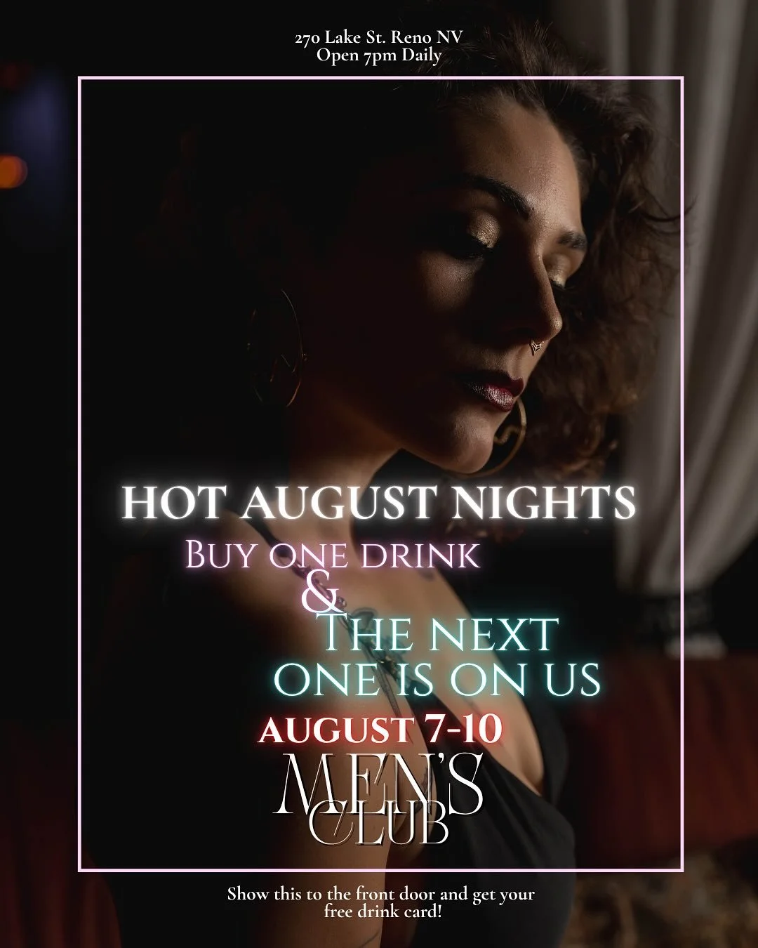 🔥 Hot August Nights just got even hotter… 🔥
🍻Tell your friends, don’t keep it a secret🍻
Roll in style to Reno’s legendary late-night playground — where the engines aren’t the only things roaring. Show this post to