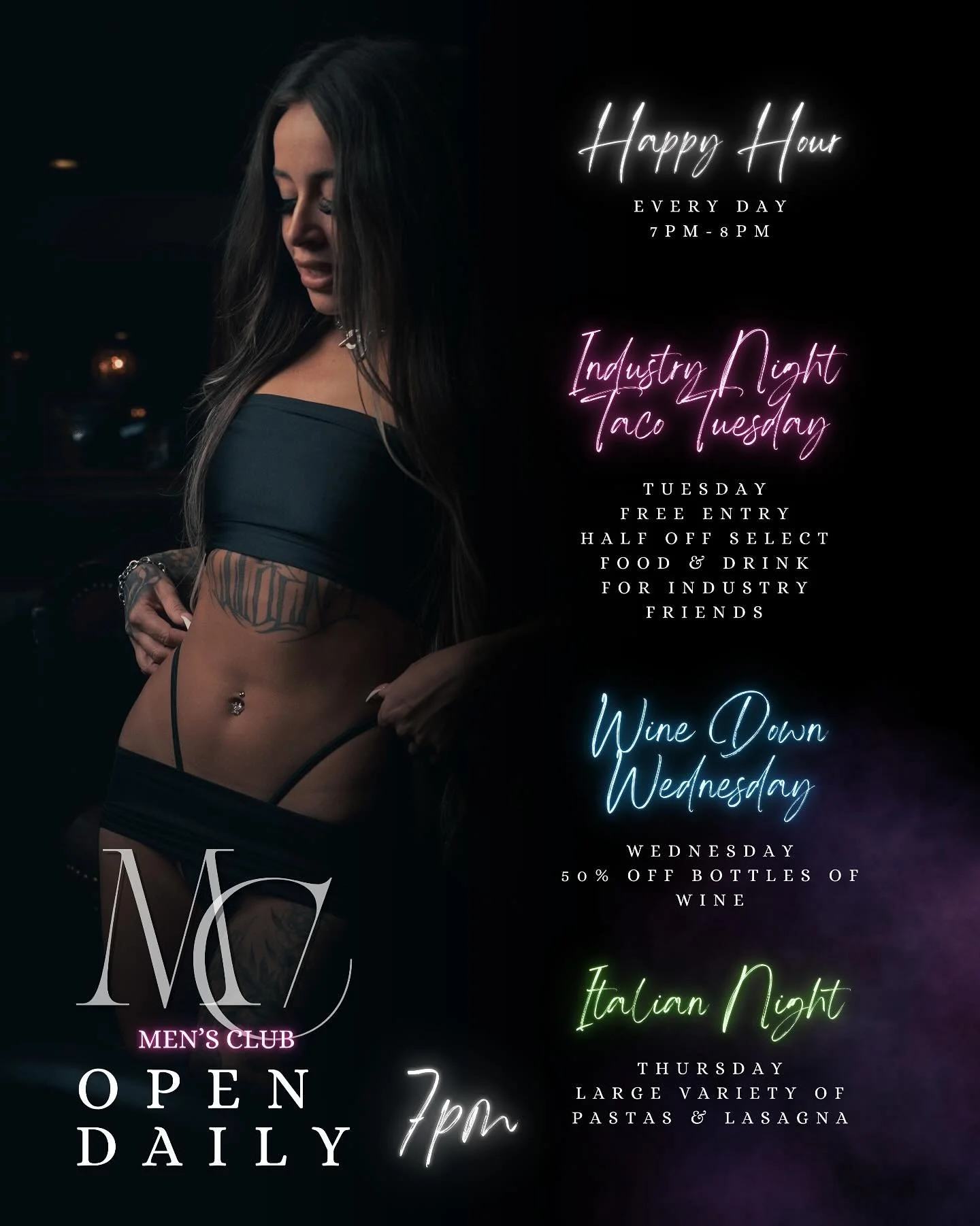 ✨ Seven nights. Seven vibes. One place. ✨
Why wait for the weekend when there’s something happening every night of the week?
From Tuesday tacos to wine-down Wednesdays and late-night energy that doesn’t quit—your plans just found