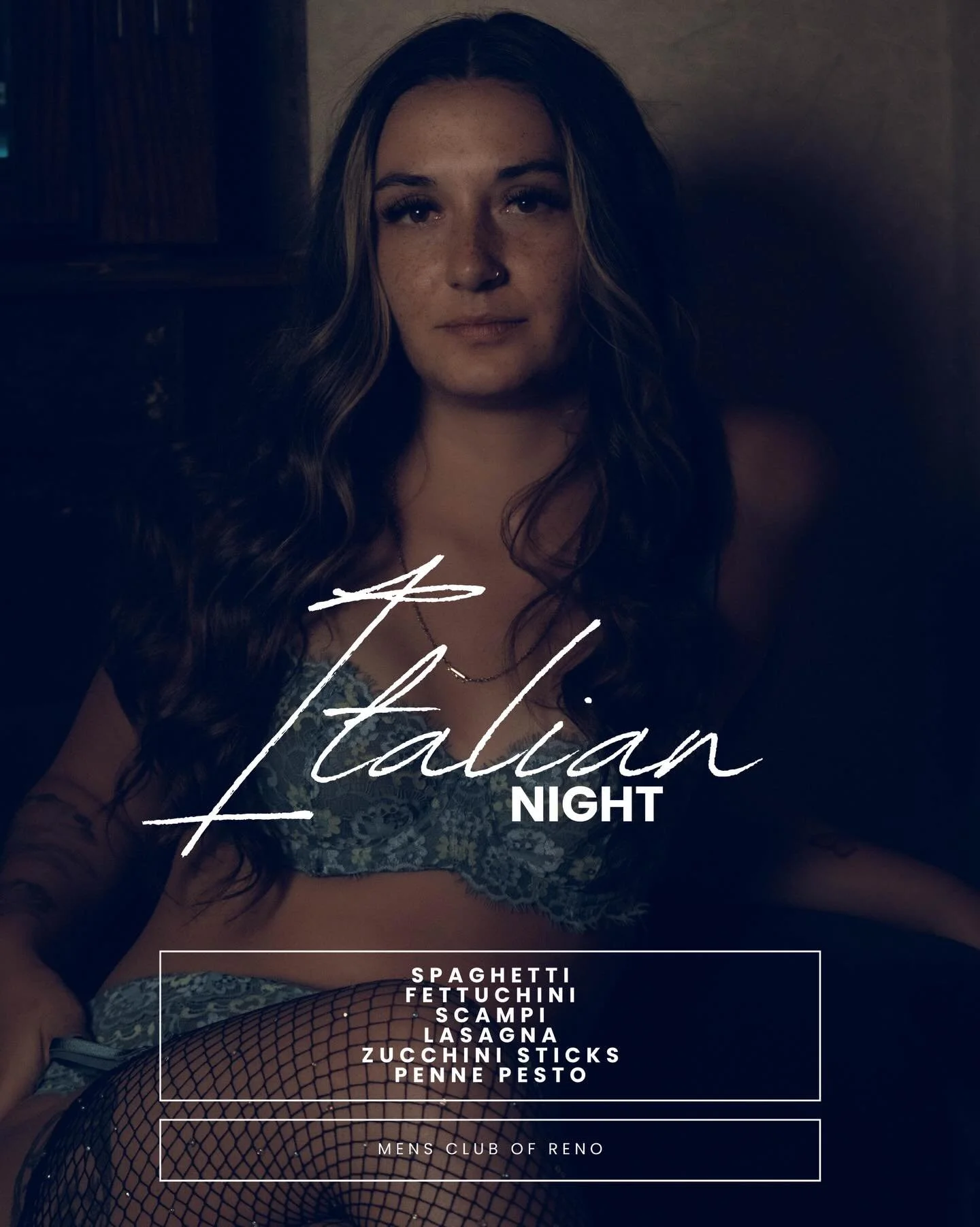 🇮🇹 Italian Night at the Men&rsquo;s Club of Reno 🇮🇹

Looking for Italian food in Reno with a nightlife twist? Every Thursday, the Men&rsquo;s Club of Reno hosts Italian Night, featuring a wide variety of pasta dishes crafted by our head chef Fran