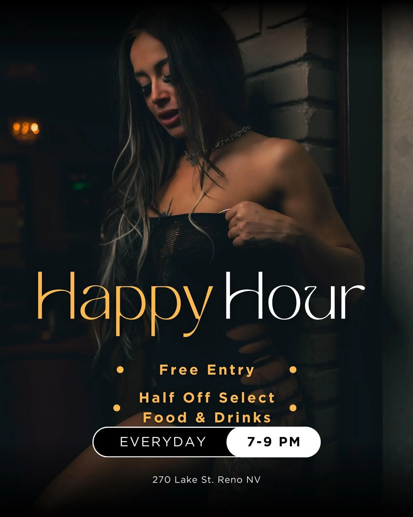 🍸 Reno&rsquo;s Best Happy Hour &mdash; Every Day 🍸

Looking for a great way to start your evening in Reno? Join us at the Men&rsquo;s Club of Reno for Happy Hour from 7PM&ndash;9PM, featuring free entry and half off select food and drinks.

It&rsqu