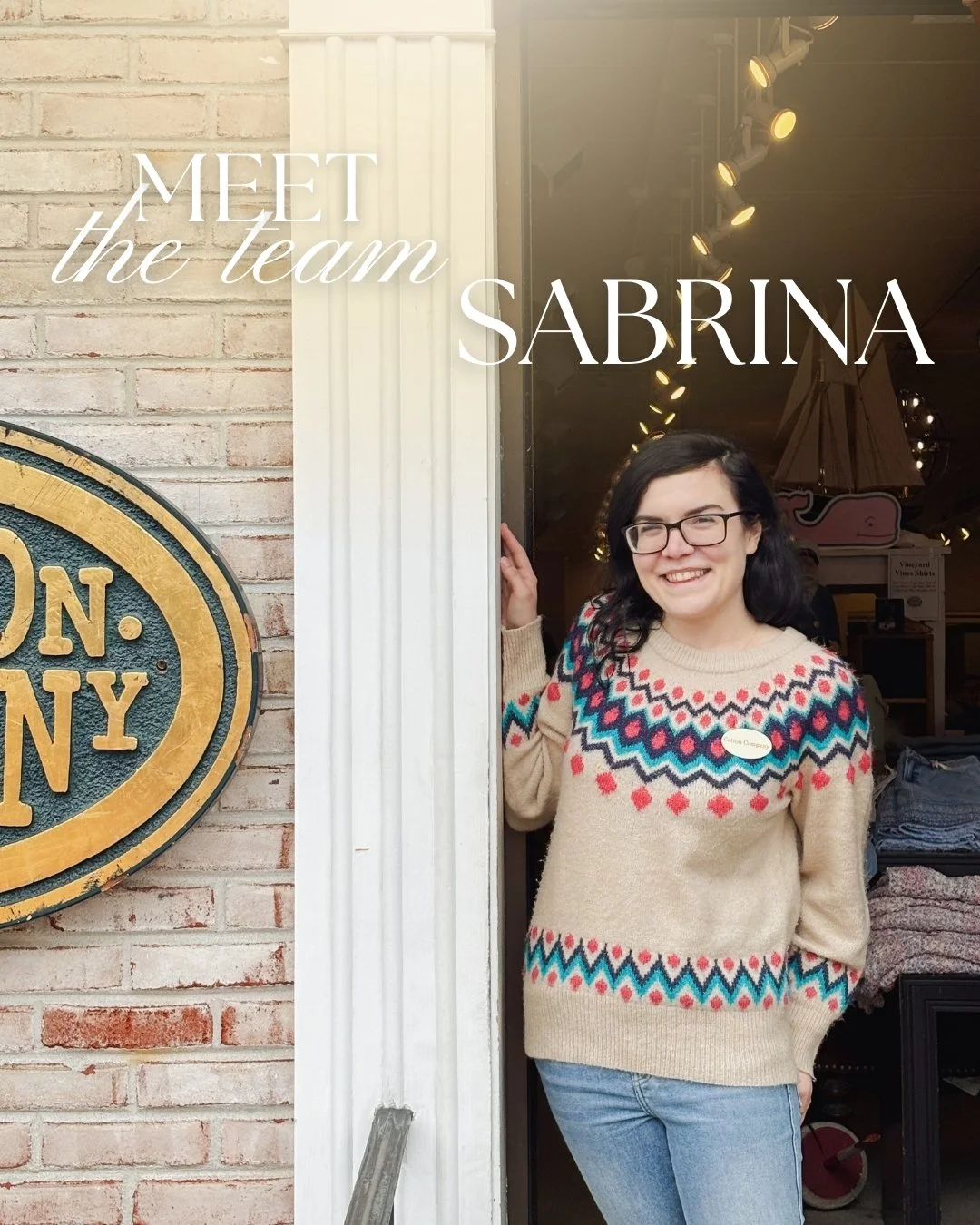 If you ever stop by Cotton Company, chances are you&rsquo;ll be greeted by Sabrina and her bright smile!

Swipe to get to know her a little better. You might discover you have more in common than you think ✨

#cottoncompany #meettheteam #capemaylocal