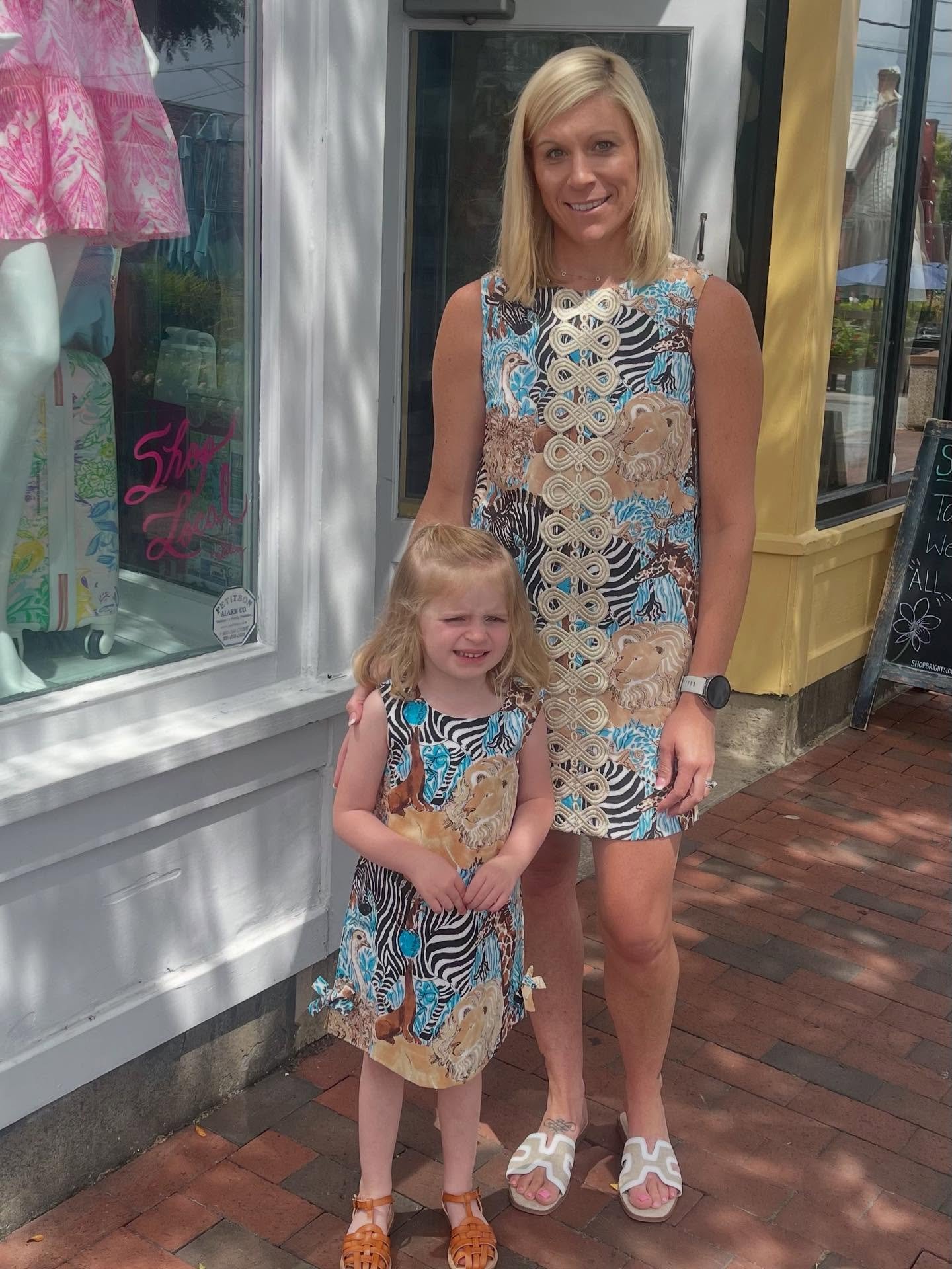 One of our lovely regulars, Jacqueline, stopped by with her mini-me to shop the latest drop! They&rsquo;re twinning in our newest print, Lilly&rsquo;s Zoo &mdash; a vintage revival from 1974. We&rsquo;re wildly obsessed with how adorable they look! ?