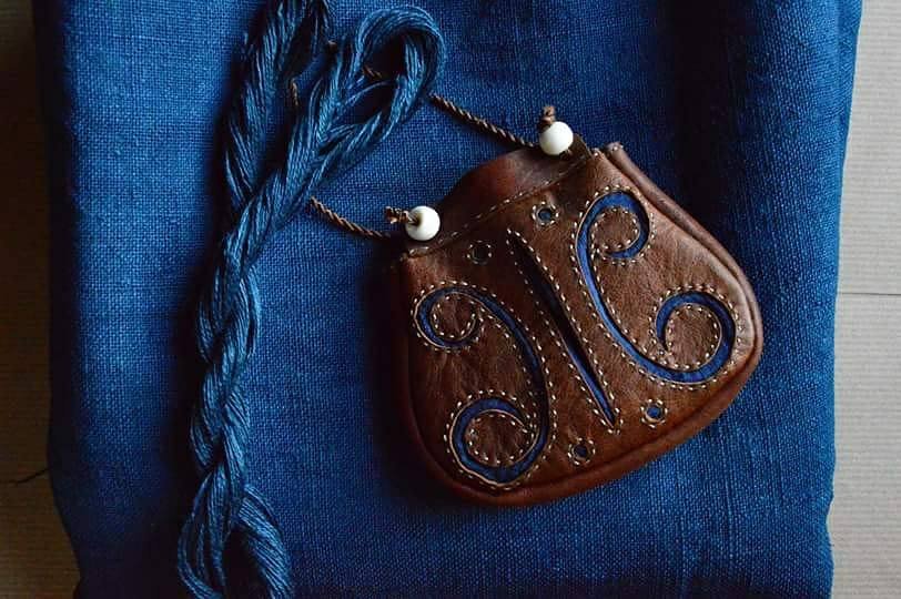 Indigo dye Gokstad purse
