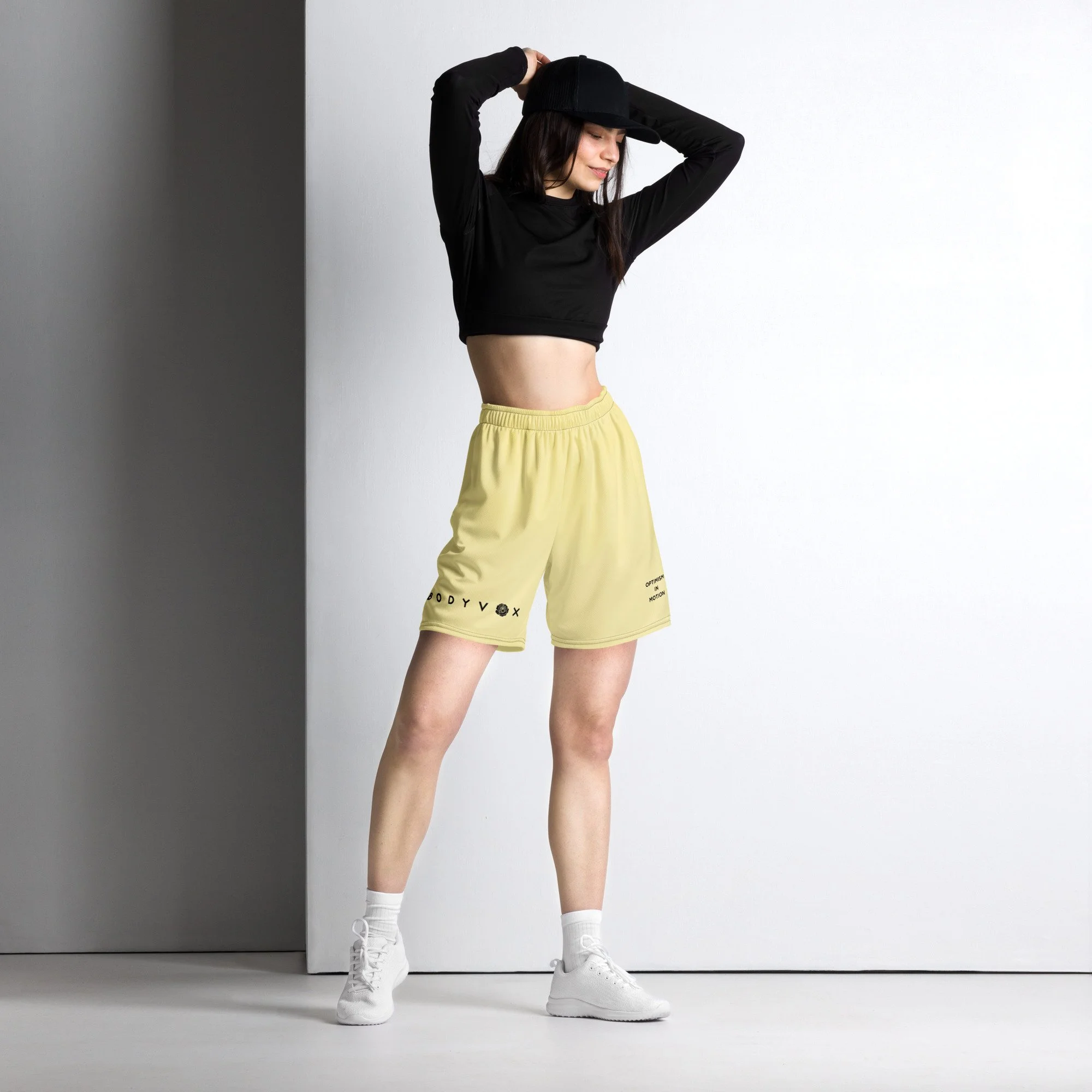 Yellow Unisex Mesh Shorts