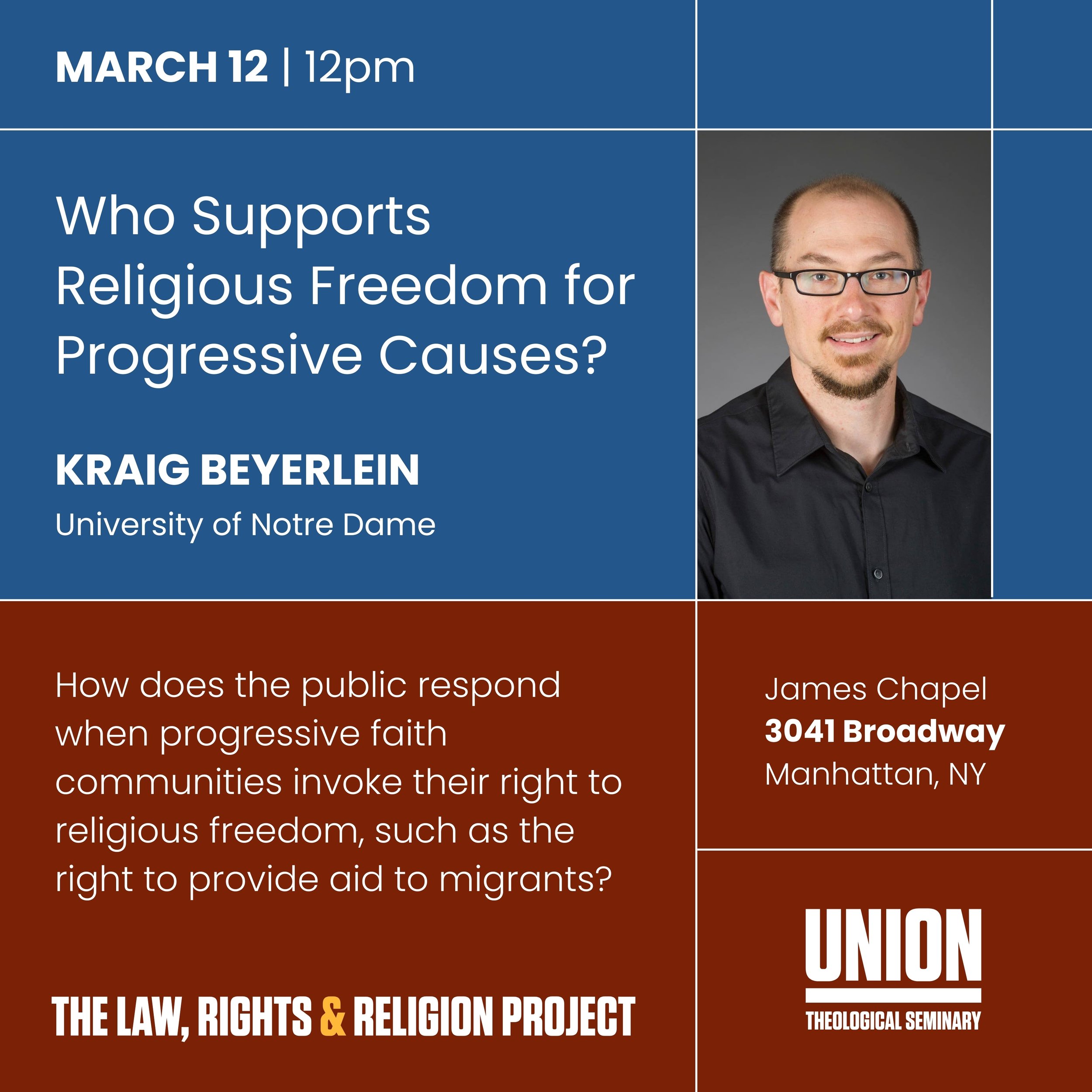 UTS Chapel Talk: Who Supports Religious Freedom for Progressive Causes?