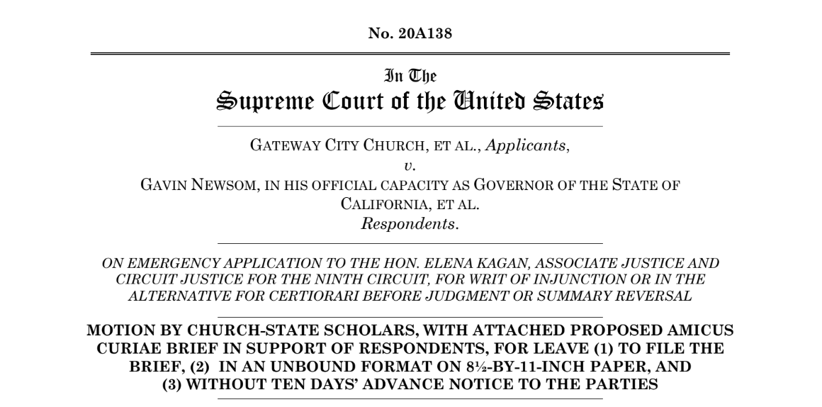 Amicus Brief: Gateway City Church v. Newsom