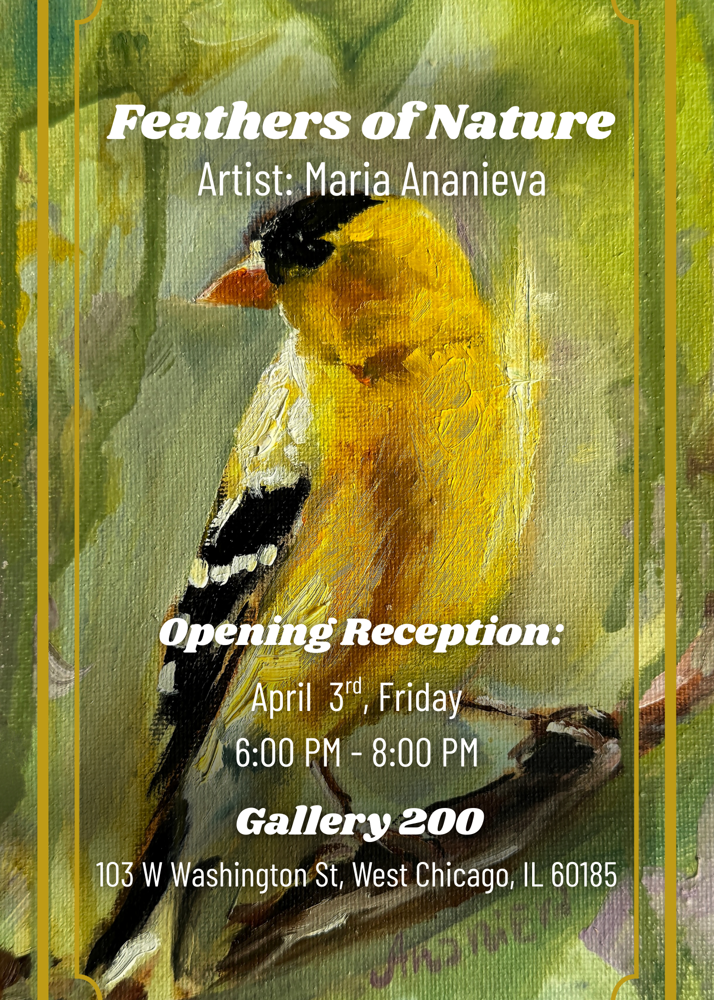 Maria Ananieva Feathers in Nature Exhibit April 2026