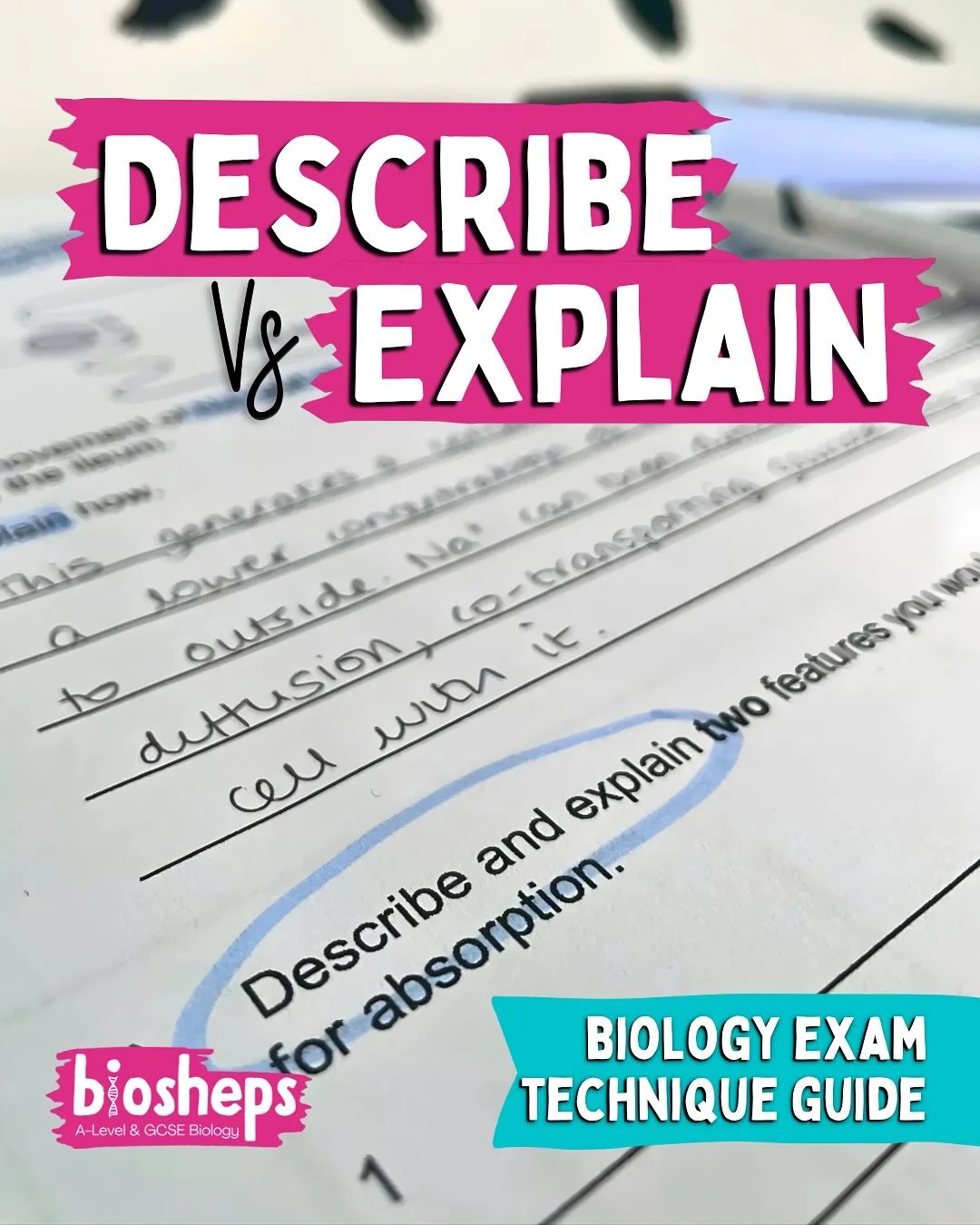 ‼️Mixing up Describe and Explain is such a common reason that students lose marks in GCSE &amp; A-Level Biology exams! 

In the first of my exam technique guides, we talk through the difference between the two most common command words:

✅ How to ans