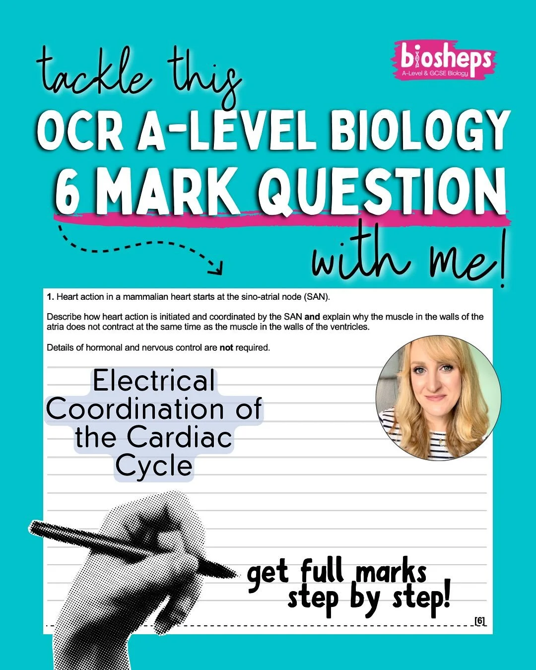 OCR A-Level Biology students - want to know what an A* answer for a 6 mark question looks like? 

Work through this longer answer question on electrical coordination of the heart with me! 

I&rsquo;ll walk you through the exam technique steps that he
