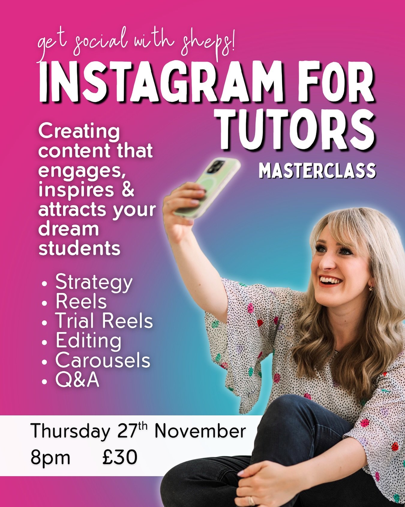 Tutors! This one&rsquo;s for you&hellip;

✅ You CAN make sales and attract your dream students through Instagram 

✅ You CAN build an audience of engaged, ideal clients without selling your soul or dancing on camera (unless you want to babes! 💅) 

✅