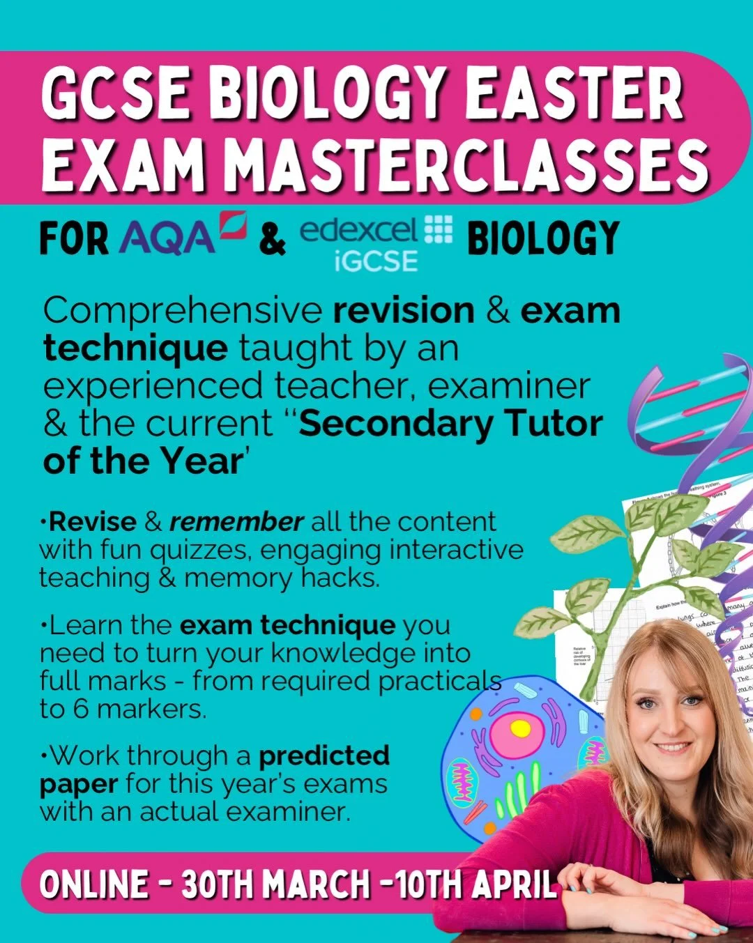 With only weeks to go until the first GCSE Biology exam, most students (or parents 🫣🤣) are starting to panic. 

Is it too late to make the progress they need? Will you finally see their effort translate into results? 

And I see it so often, studen