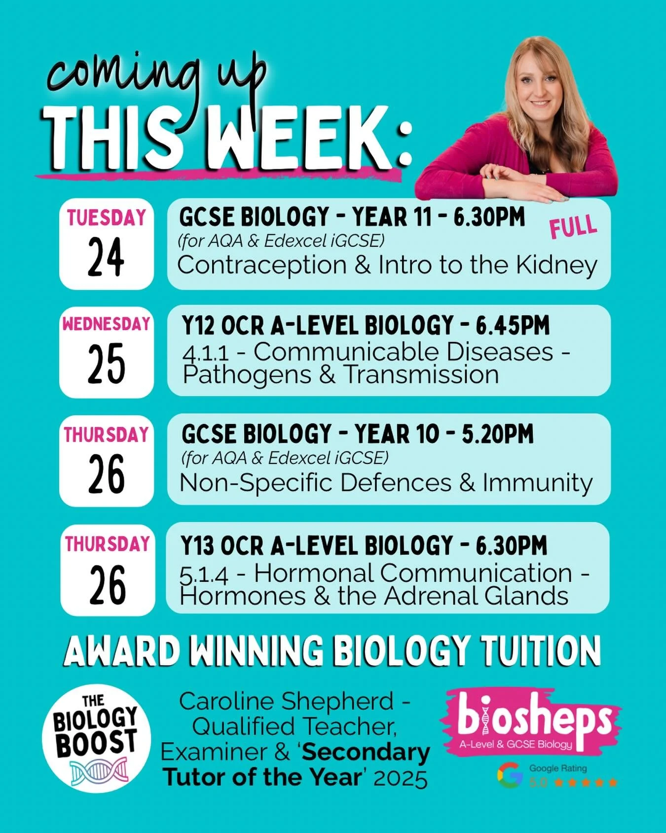 Do you break up for the Easter holidays this week?! 🥚 

In @thebiologyboost we&rsquo;re heading into the commonly requested tricky topic of 4.1.1 - Communicable Diseases, looking at application and six mark questions. 

Whereas in Y13 we&rsquo;re lo