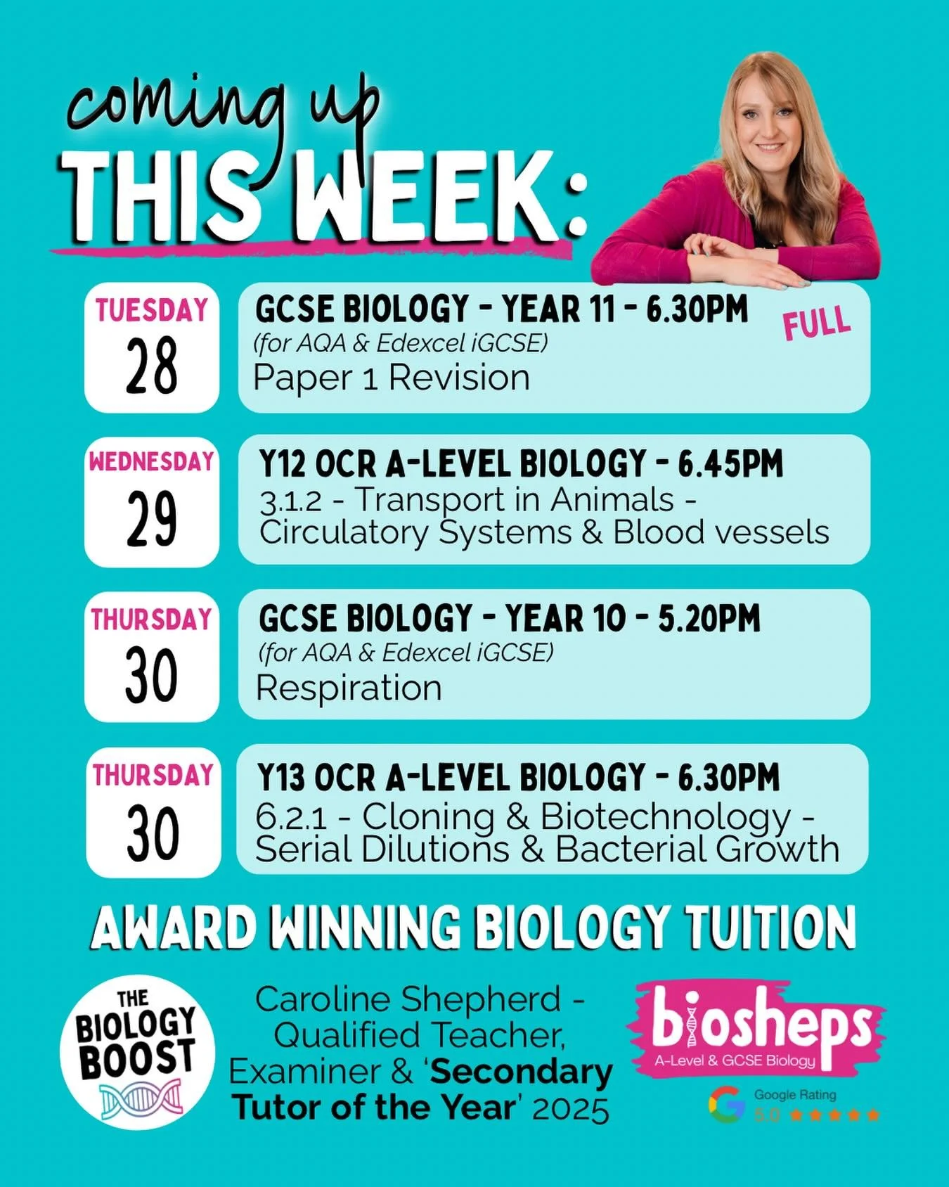 It&rsquo;s *officially* crazy season! 😂 Posting this a bit late&hellip;

A few spots left for free 15 minute consultations over the next fortnight - if you&rsquo;d like a look around my OCR A-Level Biology programme, resources and tuition, as well a