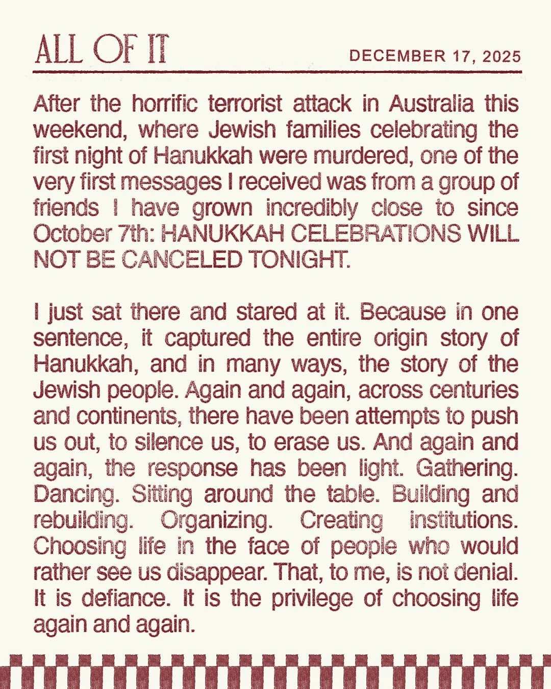 A note on light, responsibility, and resilience. Read the latest issue - link in bio.