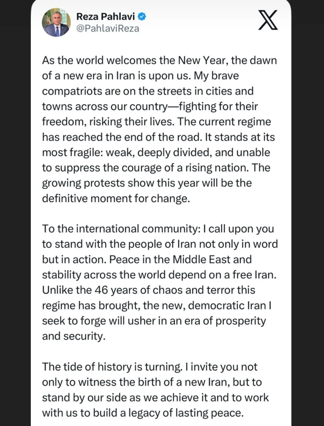 Pahlavi will return 🙏🤍