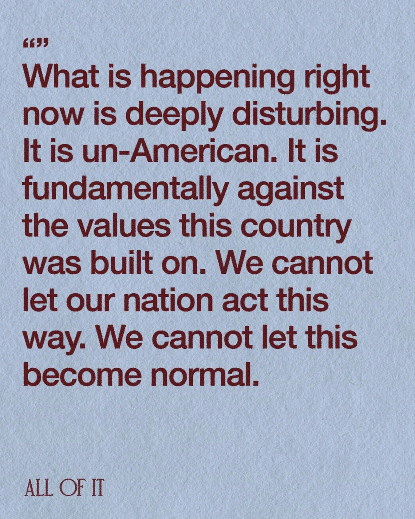 Immigrants make this country what it is, and they deserve dignity and protection. For the full issue and resources sent straight to your inbox, comment ALL OF IT.