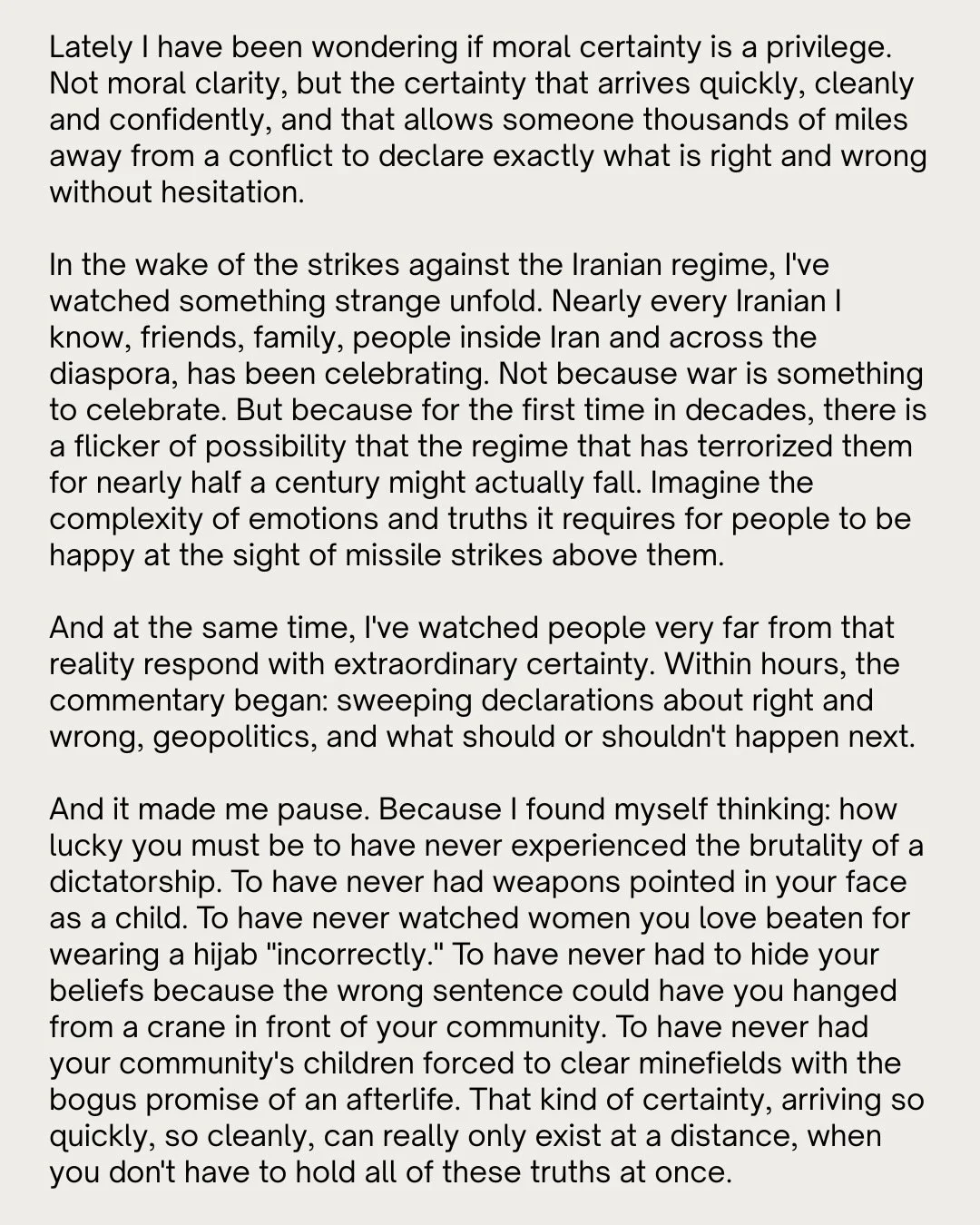 Here is the full text of my letter in this week&rsquo;s Substack. Received lots of thoughtful responses on this. Sorry for the very small font.
