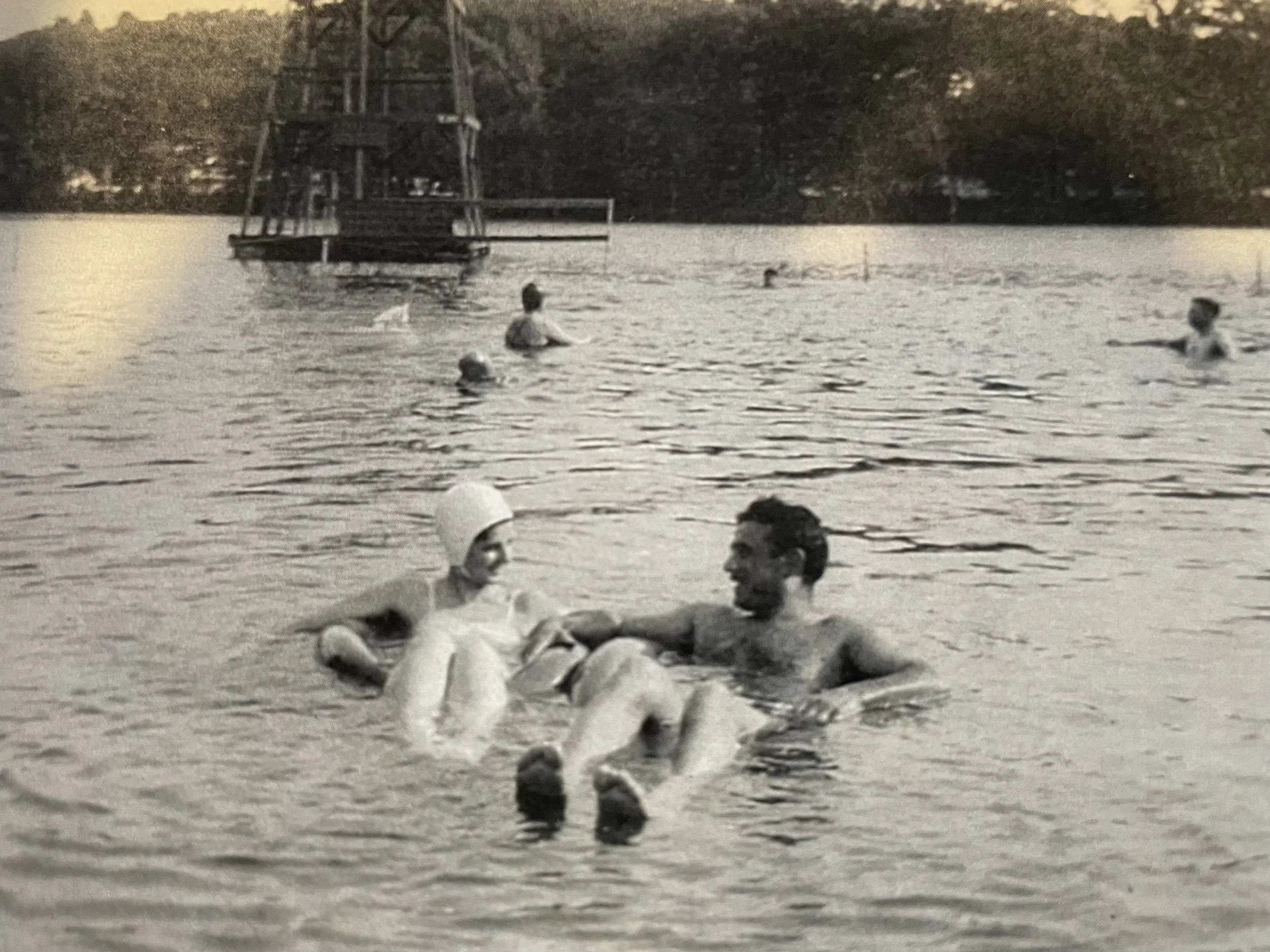 Ashfield Lake Swimmers: Gertrude (Pollen) Agrillo, daughter of Michael & Mary Pollen, and husband Charles Agrillo. (Photo courtesy of Susie Hanna, Paul & Carol Agrillo)