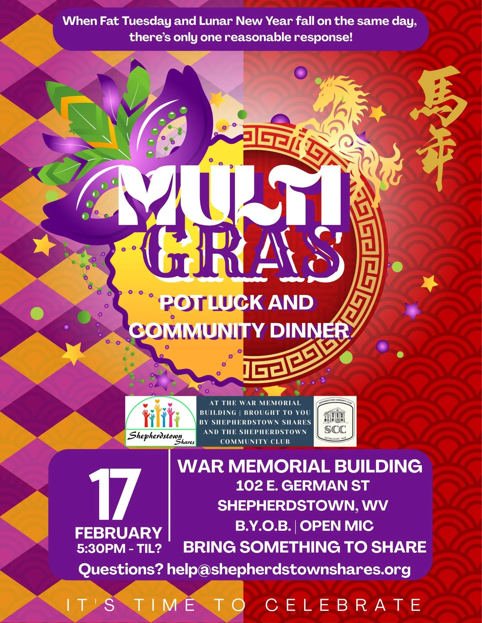 MULTI-Gras! Community Dinner and Potluck