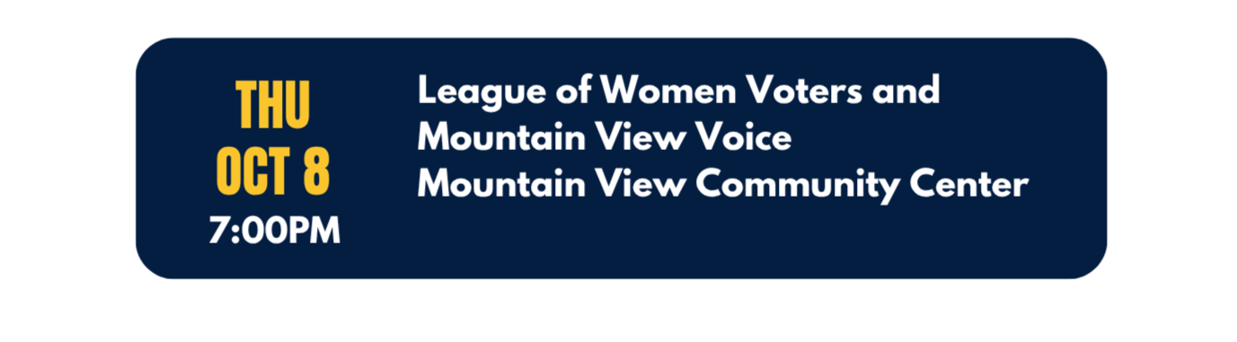 Here IdaRose Speak at the forum hosted by League of Women Voters and The Mountain View Voice