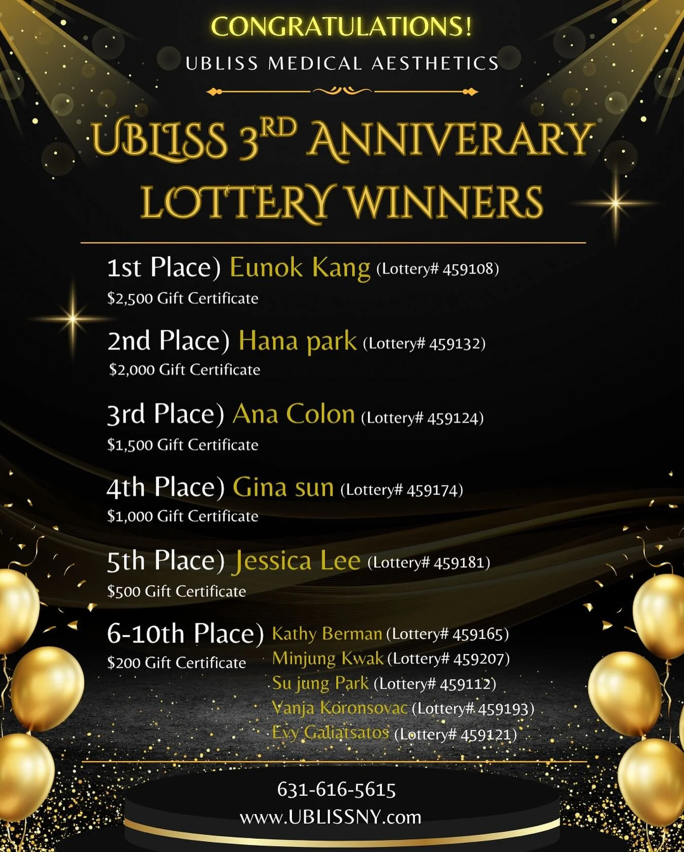 🎉✨ UBLISS 3rd Anniversary Lottery Winners Announcement ✨🎉

We&rsquo;re beyond grateful for the love and support you&rsquo;ve shown us over the past 3 years! 💖
To celebrate this special milestone, we hosted a lottery giveaway&mdash;and now, it&rsqu