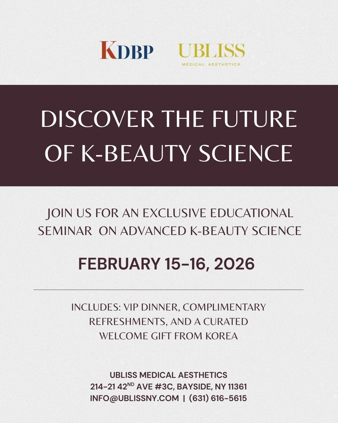 2026 Exclusive Educational Seminar on Advanced K-Beauty Science with Stella Nam- Founder and CEO of UBLISS x KDBP