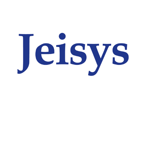 Text reading "JESYS" with a handwritten style, blue letters, on a black background.