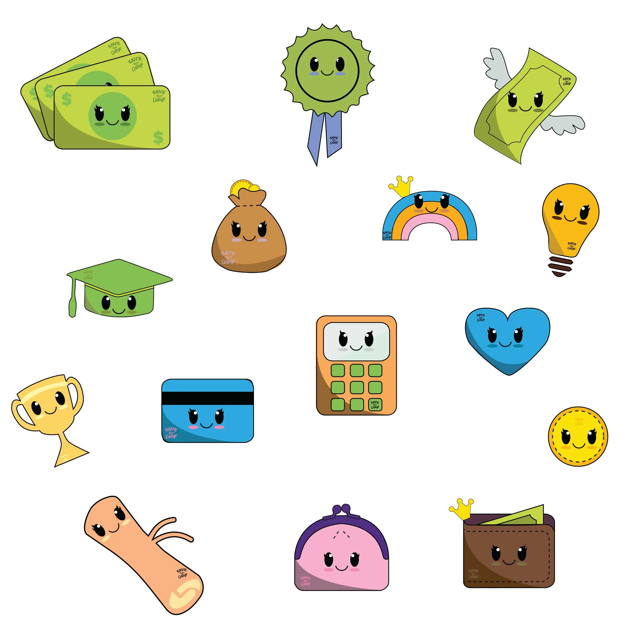 Characters illustration of the save for college storyline