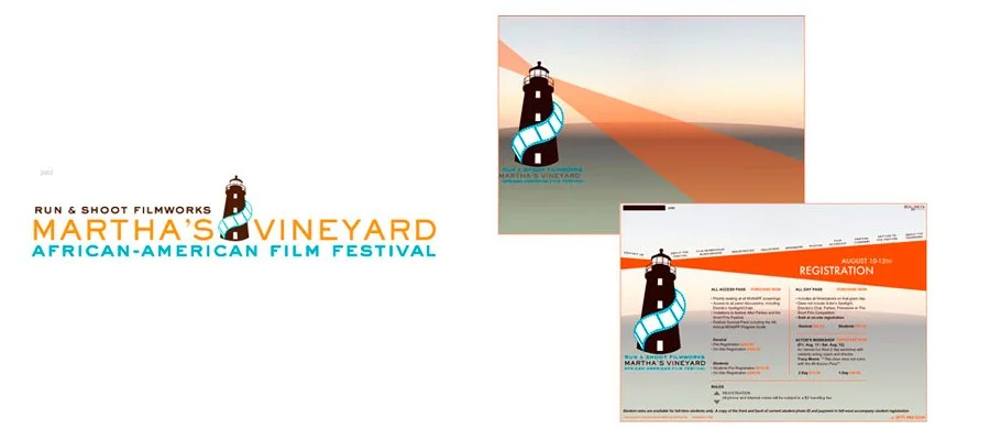 Marthas Vineyard African American Film Festival logo and website identity