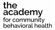 The academy of community behavioral health logo in black text on a white background.