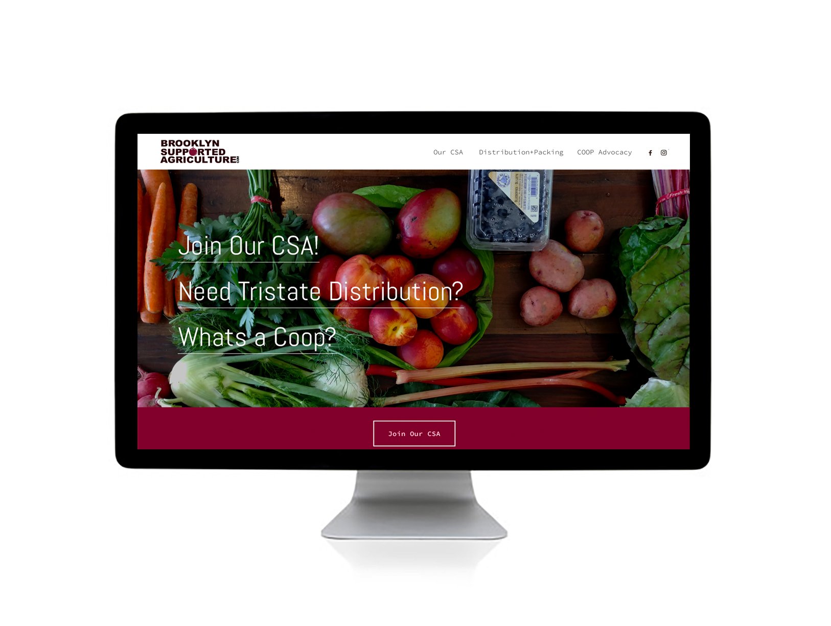 Homepage of Brooklyn Supported Agriculture website