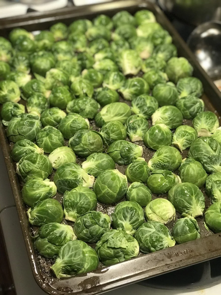 Crispy Brussel Sprouts with Apples and Bacon