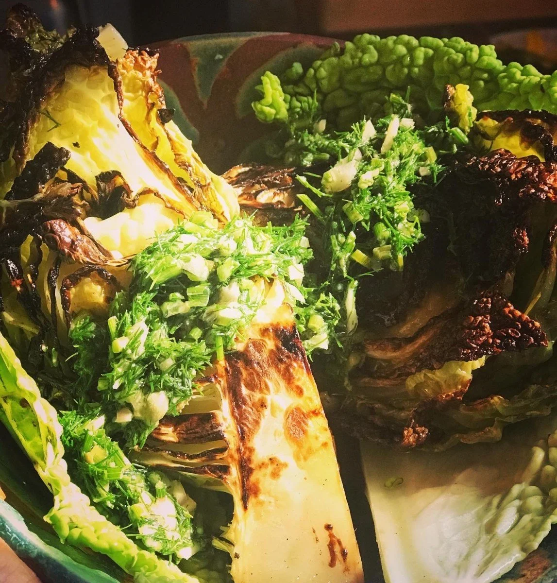 Seared Savoy Cabbage with Easy Dill and Caper Sauce