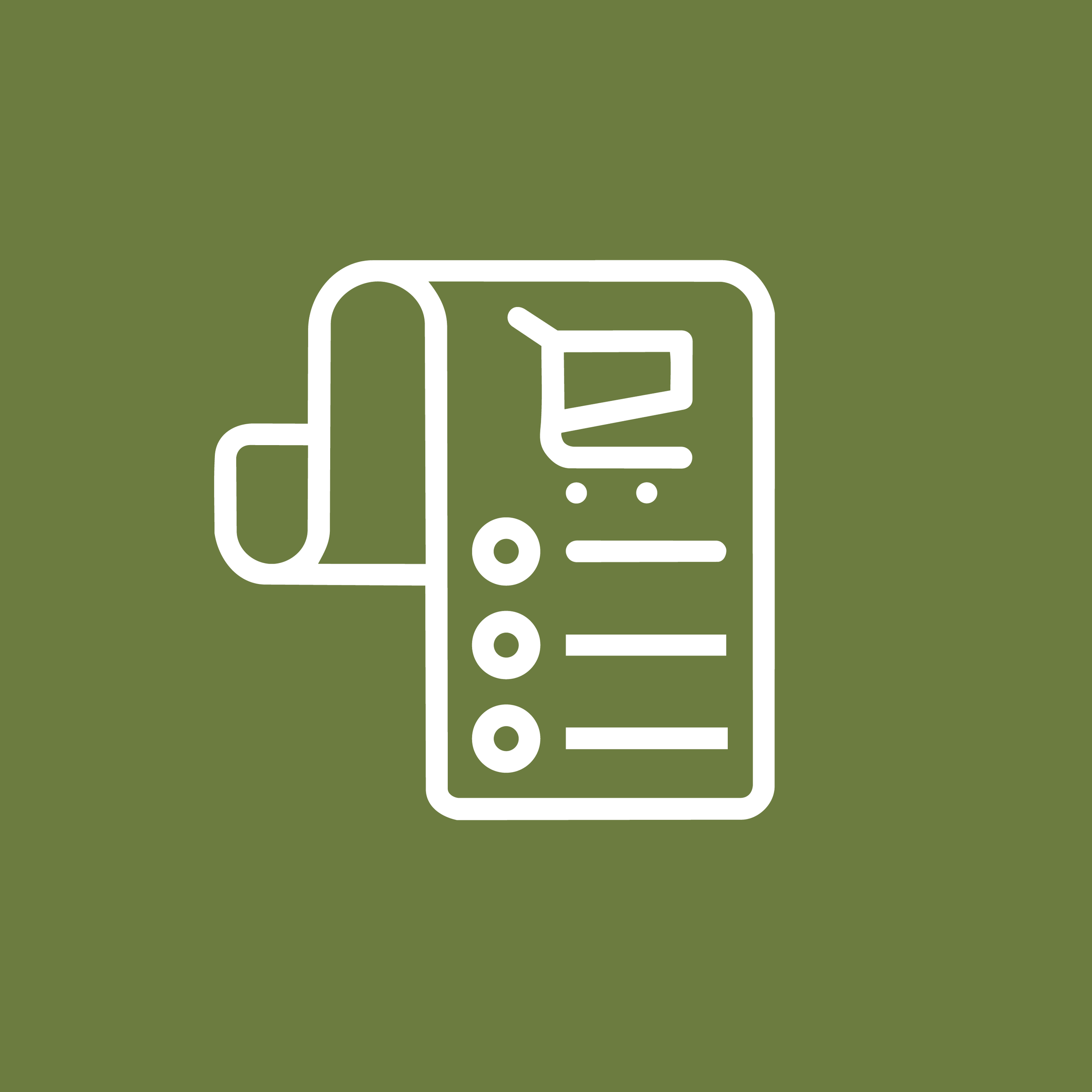 Icon of a mobile device with a shopping cart on the screen, against a green background.