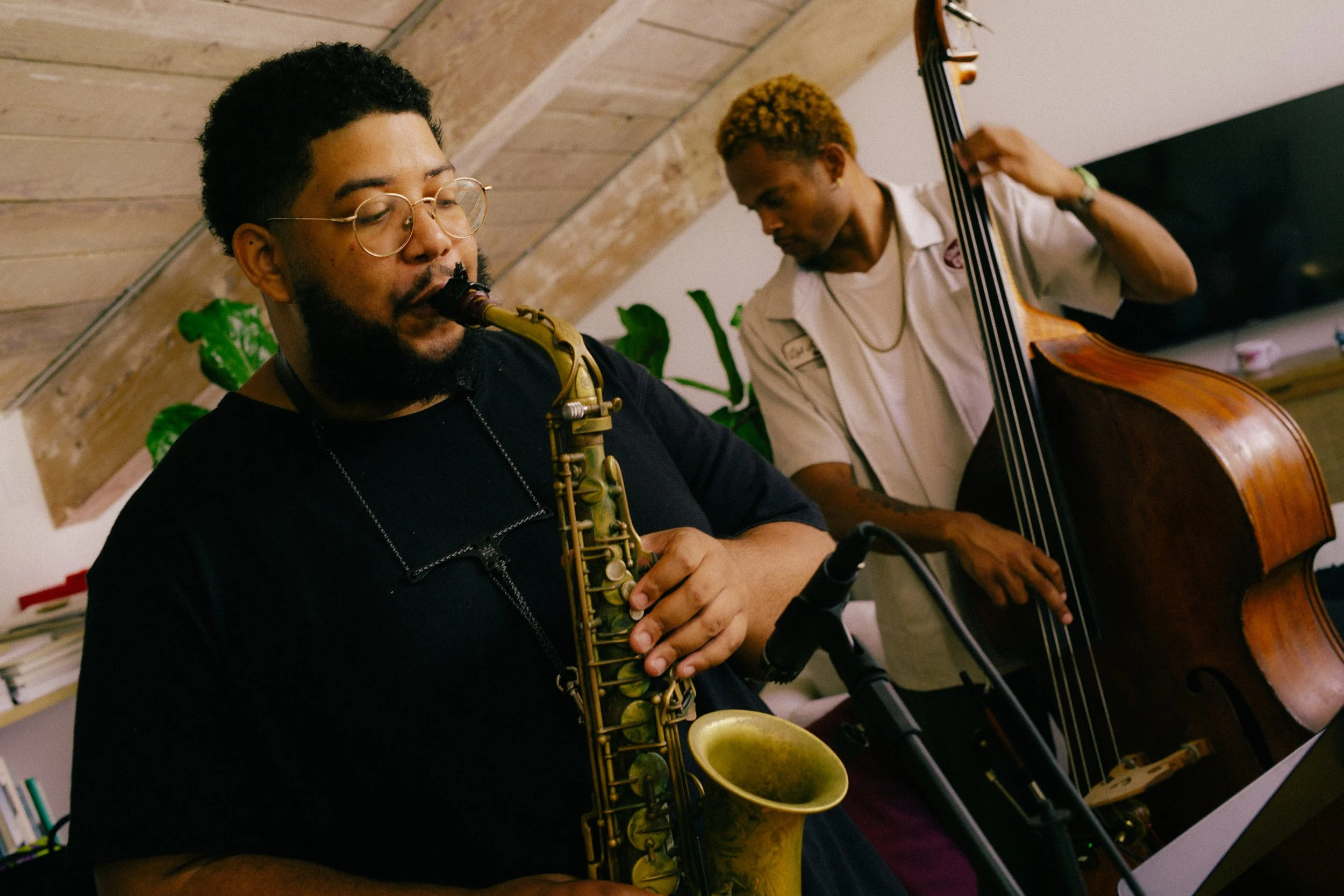 Devin Daniels and Lawrence Shaw in The Frequency of Jazz
