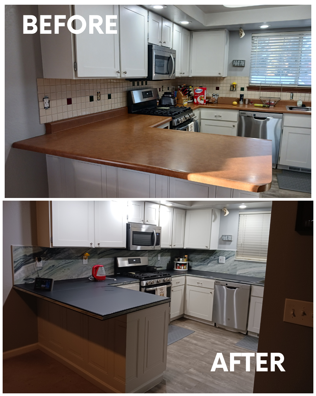 New backsplash and countertops