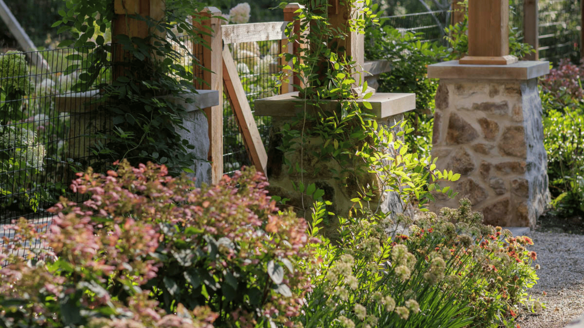 Riverwoods IL Garden Entrance Cedar Pergola Greenhouse Harvested Vegetables pappas company construction landscape design landscaping