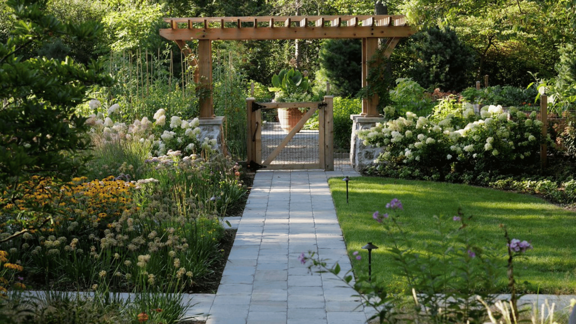 riverwoods stone pathway pergola pappas company construction landscape design landscaping