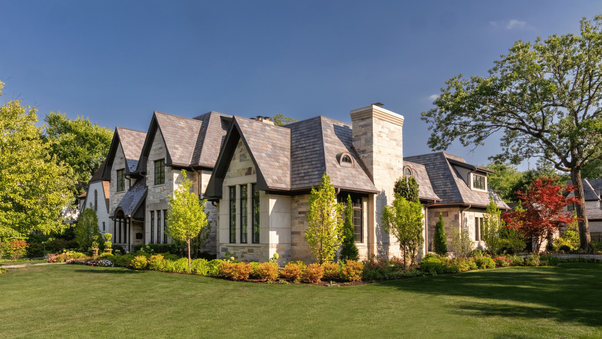 Winnetka IL Junker Residence Estate Landscape Design Perimeter Planting Beds pappas company construction landscape design landscaping