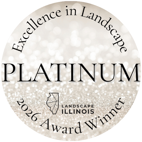excellence in landscape platinum award 2026 illinois landscape pappas company construction landscape design badge