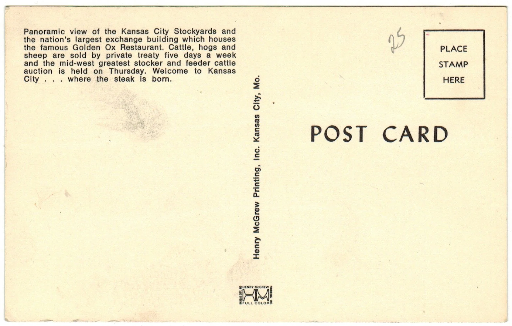 The Livestock Exchange Building & Kansas City Stockyards - Postcard 3012b - View of the Stockyards - Kansas City History.jpeg