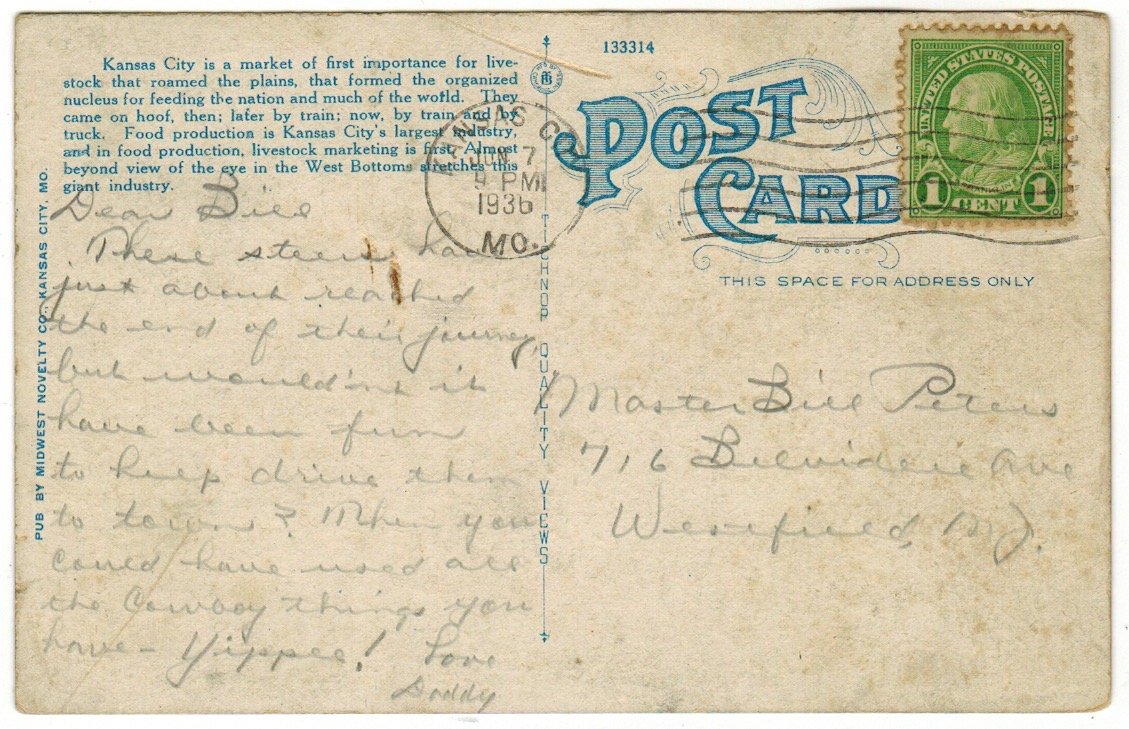 The Livestock Exchange Building & Kansas City Stockyards - Postcard 3046b - View of the Stockyards - Kansas City History.jpeg