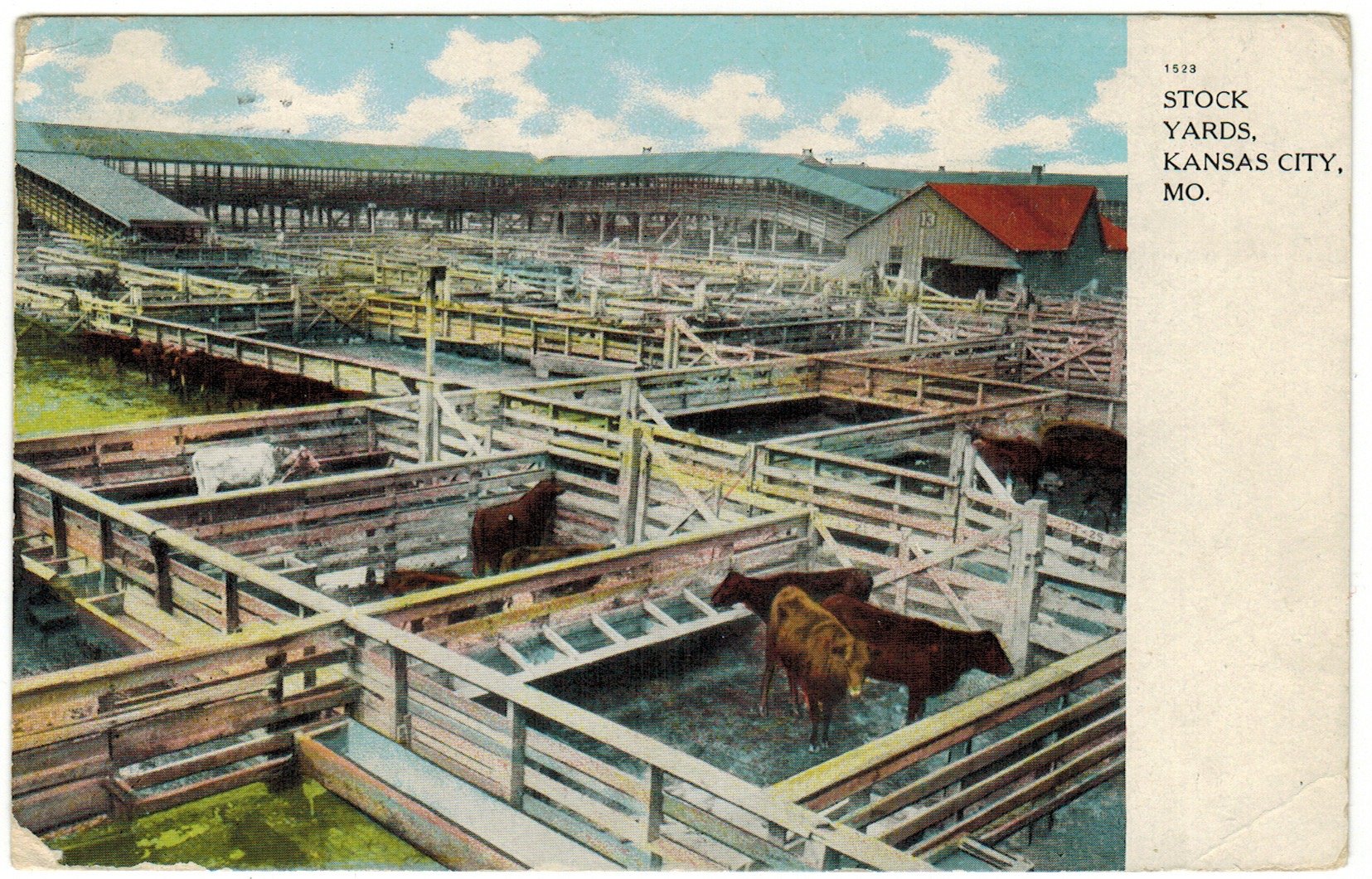 The Livestock Exchange Building & Kansas City Stockyards - Postcard 3016a - View of the Stockyards - Kansas City History.jpeg