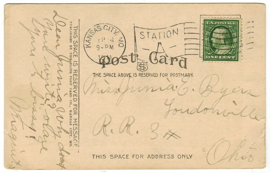 The Livestock Exchange Building & Kansas City Stockyards - Postcard 3035b - View of the Stockyards and Old Livestock Exchange Building - Kansas City History.jpeg