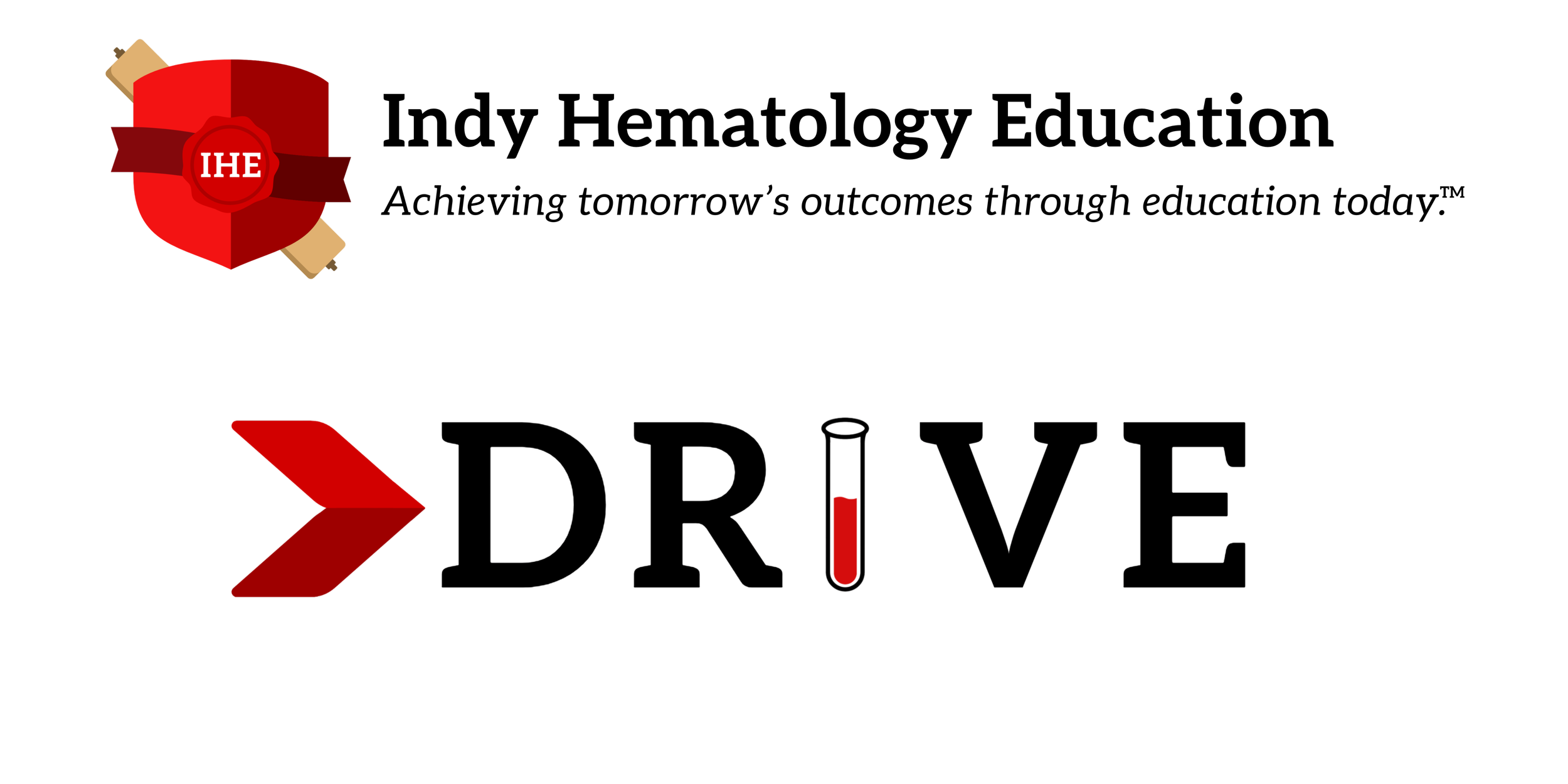 Award ribbon with red and beige colors and the letters "IHE" in the center, positioned above the word "DIP" with a red arrow pointing to the right.