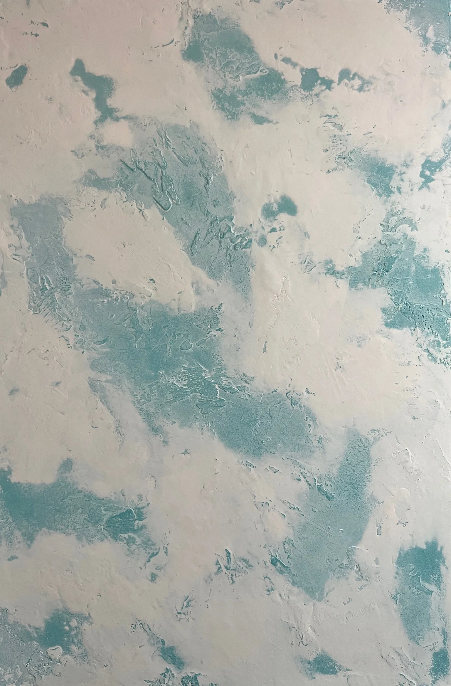 N120 - Aqua and White Plaster - 24” X 36” - $75.JPG
